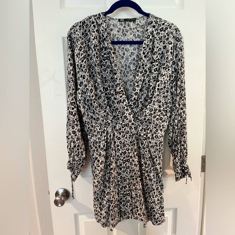 Zara Animal Print Mini Dress